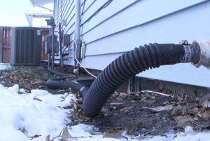 Frozen sub pump line in London Ontario.