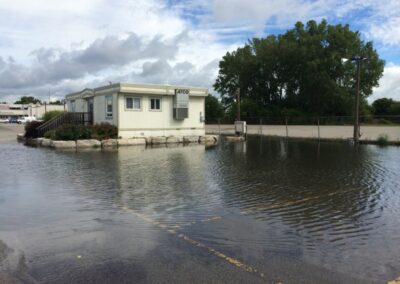 Flooded parking lot