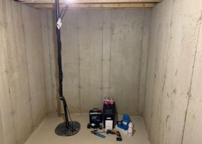 Wet basement tip sump pump installation