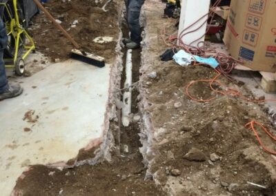 Sewer replacement under floor
