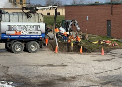 Drain sewer repair and installation with JetVac